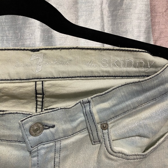 7 For All Mankind Ombré Metallic Skinny Jeans - Picture 4 of 5